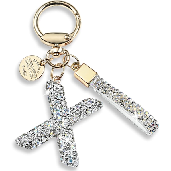 Vaaleanpunainen, Sininen ja Valkoinen Kirjainavaimenperä Naisille ja Tytöille, Bling-Kiiltävä, Söötti, Reppuun, Auton Avaimeen, Tarvikkeet, Niskalenkki X-white