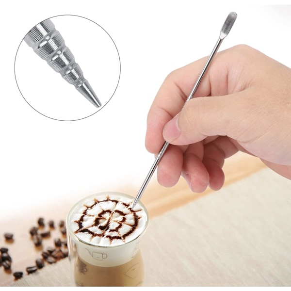 Ruostumattomasta teräksestä valmistettu kahvineula Cappuccino Latte Art Pen DIY Kahvitaide Barista -työkalu