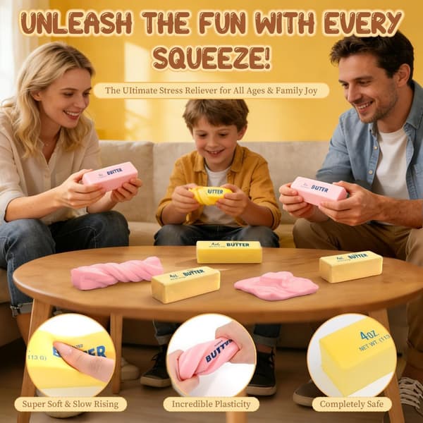 Fidgetlegetøj, Langsomt Stigende Dumpling Ost Smør Squishy, Sensorisk Stressaflastende Legetøj, Angstaflastning, Festgave, 2-pak