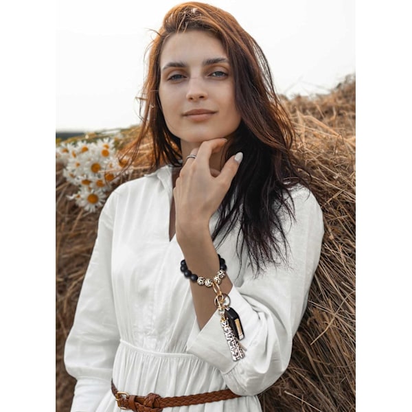 Silikonperle Armbånd Nøglering Håndledsrem Nøglering Bangle Kæder til Kvinder med Læder Kvast Leopard