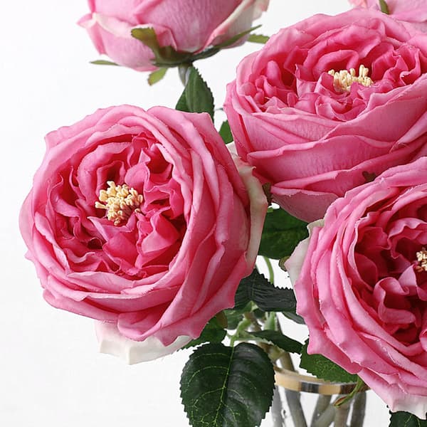 Kunstige roser, roserød, 4 stk. pink