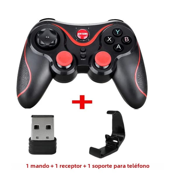 S3 Bluetooth Gamepad med stativ, trådløs controller kompatibel med Android, iOS, PC, TV