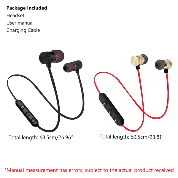 Bluetooth hörlurar Magnetic Sports 4.1 Trådlöst Handfree Headset Halsband Hörlurar Stereo-hörlurar för iPhone Android Gold