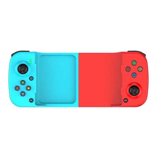 Röd Blå 3D Mobil Spelkontroll, Bluetooth 5.0 Joystick, Kompatibel med iOS och Android, Utdragbar Gamepad