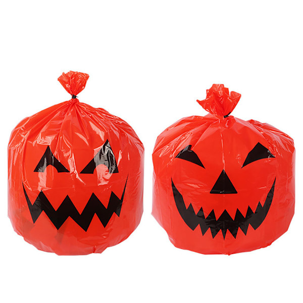 Store Hageposer med Gresskar-Motiv - 9 stk Halloween Bladposer, Utendørs Halloween Gresskar Søppelposer med Twist-Lås, Hageposer for Halloween på Bakken