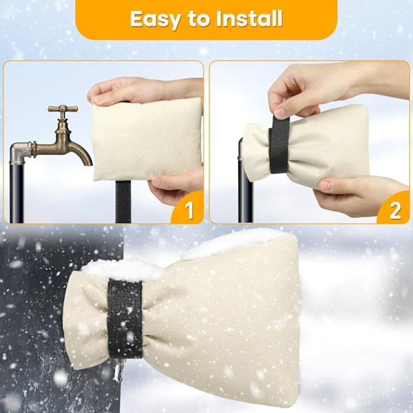 Utomhuskranöverdrag för vinterfrostskydd Återanvändbara slangkranöverdrag Utomhus Vattentäta Kranöverdrag, 5,5 tum B x 7,1 tum H, Beige (2-pack Beige