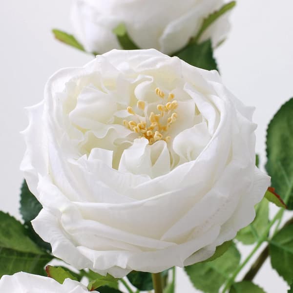 Kunstig rose, hvit, 4 stk. White