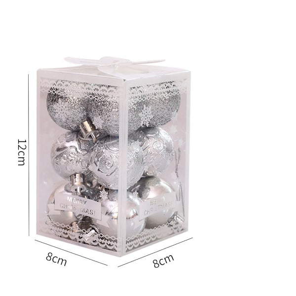 Julepynt hengende ring julekule silver