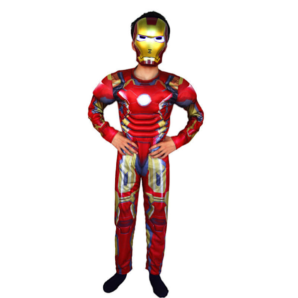 Kids Iron Man Costume Boys Superhero Costume Halloween Role Play Mask Fantasy - 3 Pieces L(120-130CM)