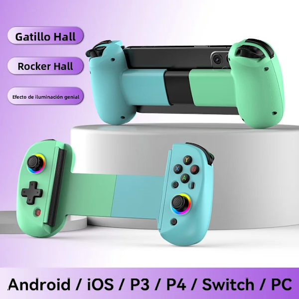 D8 Blågrön RGB Trådlös Tablet Controller Kompatibel med Switch, Android & iOS