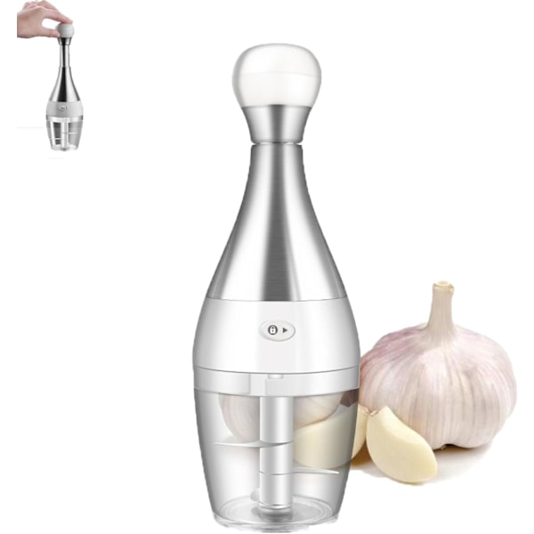 Deluxe Mini Valkosipulileikkuri, Deluxe Mini Valkosipulileikkuri, Manuaalinen Valkosipulipainike, Monitoiminen Manuaalinen Valkosipulipainike Valkosipulien, Sipulien ja Pippurien Hienontamiseen (1 1 Pcs
