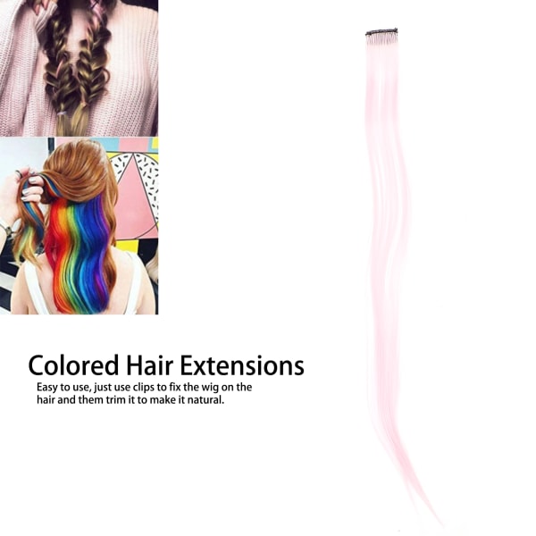 Hårextensions i ett stykke, fargerike profesjonelle hårextensions, fremhever rette hårspenner, kvinners parykker, kirsebærblomstrosa