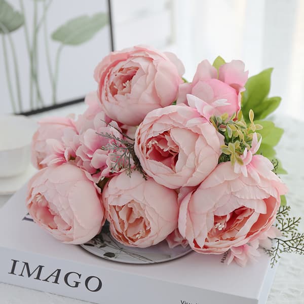 Kunstige peonblomster, rosa, 1 bunt light pink