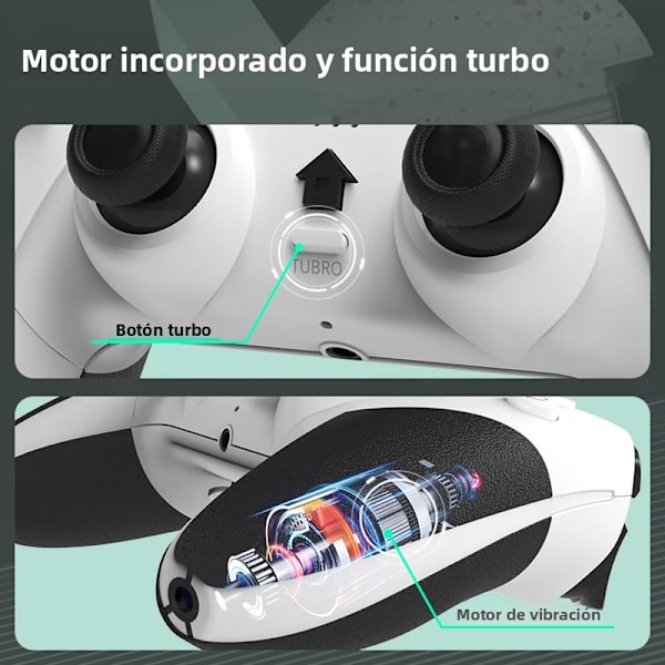 Bluetooth Trådløs Spilcontroller med Dobbelt Vibration, Kompatibel med PC og PS-stil Konsoller