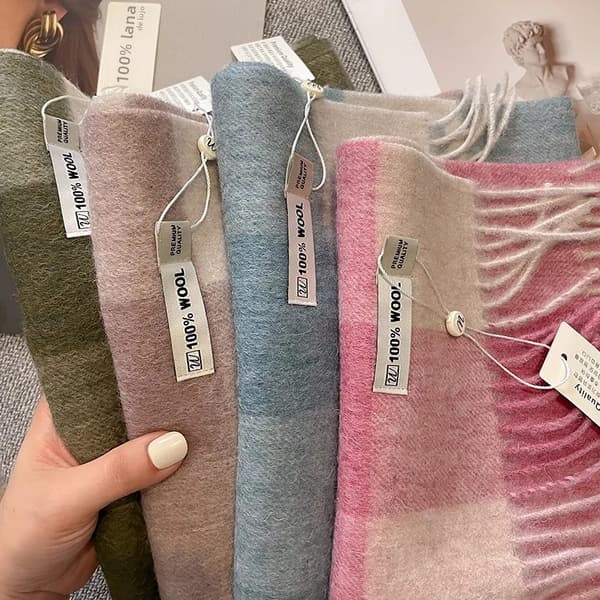 180-30cm;5-Liten Ull Schackrutig Vinter Varm Halsduk Dam Koreansk Version Halsduk Student Ins Vind Vinter Het 5