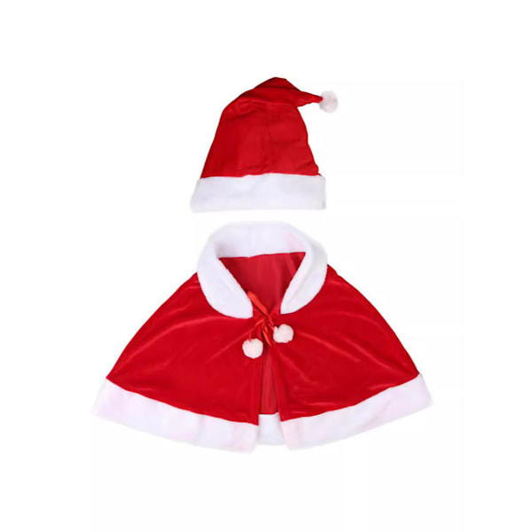 Praktfull Julekappe med Hetter for Kvinner og Barn - Gyllen Fløyelskape, et Must-have for Juleantrekk og Dekorasjon! Children