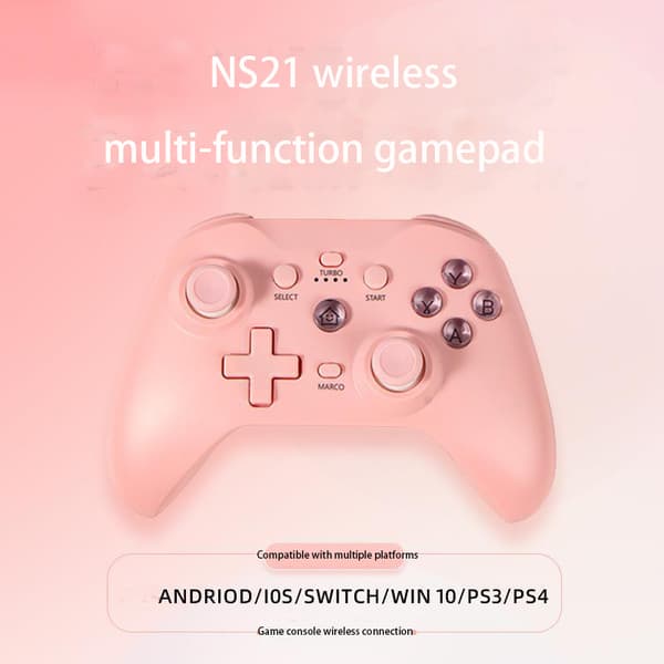 Rosa trådløs spillkontroller, kompatibel med Switch-konsoll, multi-plattform gamepad med bevegelseskontroll