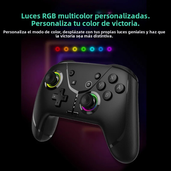 Pi Trådløs Controller, Kompatibel med Switch, Steam, PC, TV, Android, iOS, RGB-belysning, Vibration