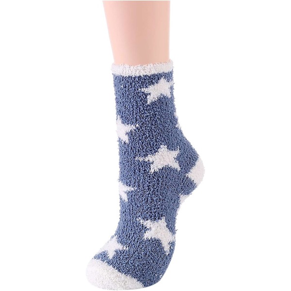 Pehmeät ja lämpimät tossusukat naisille - Superpehmeät mikrokuidut, mukavat nukkumissukat, 6 tai 5 paria 5 Pairs Colorful Star