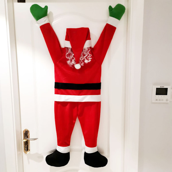 108cm Lång Flanell Tomte Vägg - klättrande Dekoration - Rolig Hängande Prydnad för Jul, Perfekt för Väggar och Fönster, en Underbar Semestergåva
