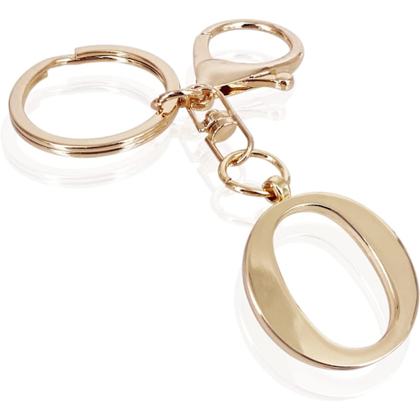 Nøglering med Guld Bogstav A-Z til Kvinder Taske Charms Pung Charms Til Håndtasker Metal Alphabet Initial Letter Nøglering O