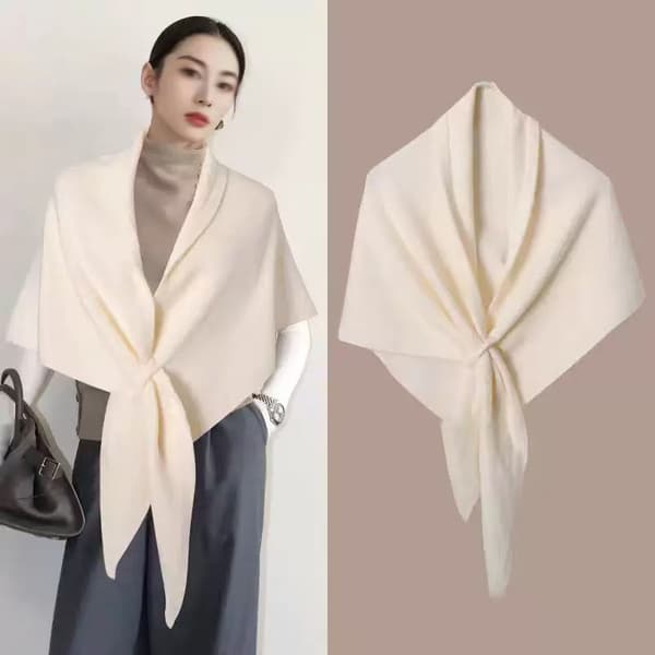 E-New Version Halsduk för kvinnor • Förtjockad varm axelsjal för höst och vinter • Triangulär stickad scarf för kvinnor E