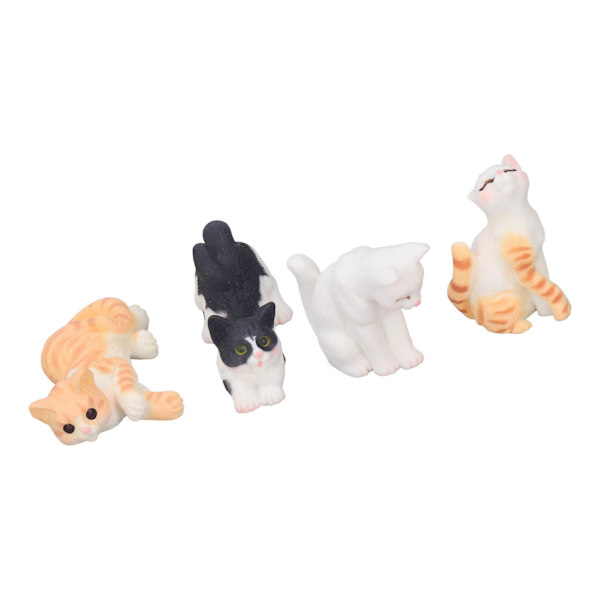4-pack eläinmalli 1:12 nukketalo simulointi mini hartsi kissa patsas koristeet koristeelliset käsityöt