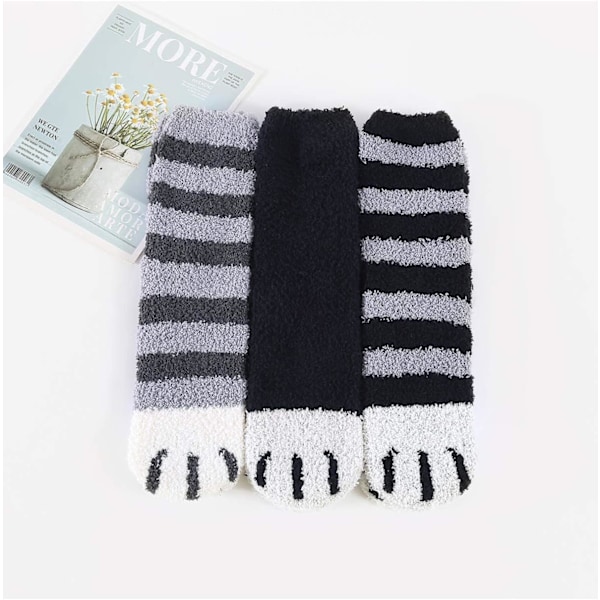 Mysiga Varma Toffelstrumpor Kvinnor Super Mjuka Mikrofiber Bekväma Sovstrumpor 6 eller 5 Par A3