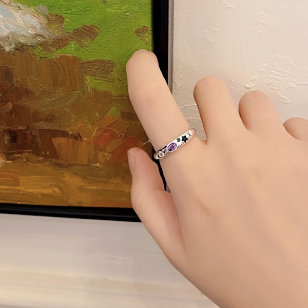 Färgad ring, silver, 1 styck