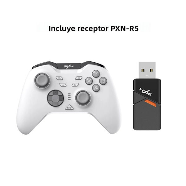 Hvid Bluetooth-spilcontroller, kompatibel med Switch, PC og Android-enheder, Hall-triggere, ergonomisk design