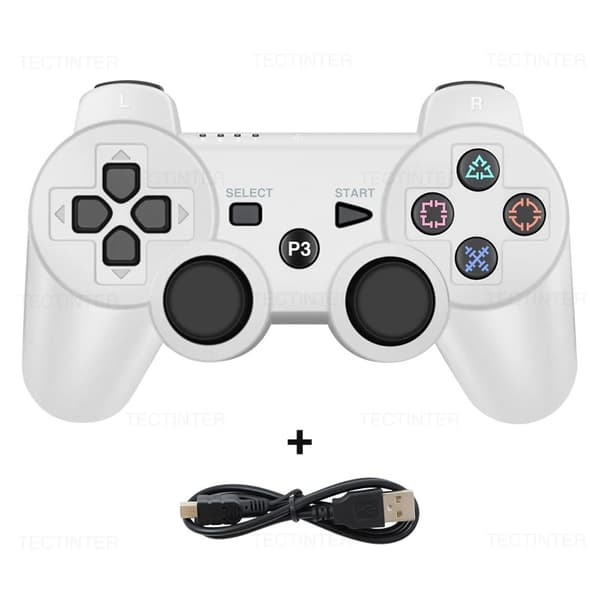Blå Bluetooth spillkontroller, kompatibel med PS3-konsoll, trådløs 6-akset gamepad, innebygd batteri