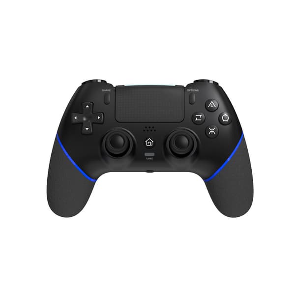 Svart Blå Bluetooth Spelkontroll, Kompatibel med PS4, PS4 Pro, PS4 Slim, PC med Dubbel Vibration Hall Effekt