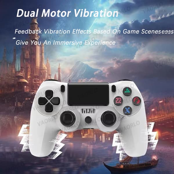 Hulk Trådløs Bluetooth Controller med PS4/Slim/Pro, Dobbelt Vibration, Kompatibel med Windows, PC, iOS, Android