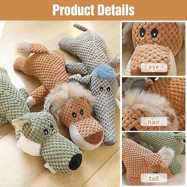 Plush Leksaker för Hundar som Gnager Aggressivt, 2024 Nya Hundleksaker O förstörbara Hundleksaker med Kvitter Hundvalp Tuggleksaker, Hållbara Tuggleksaker Plush Leksak för Hundar Yellow