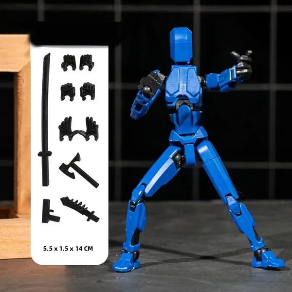 3D-printad flerledig transformerbar actionfigur, grön ledad modellleksak för barnpresent