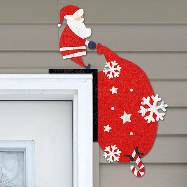 Juldörrdekoration 2024 - Toppdekoration: Glad Jultomte med Presenter & Snögubbe, en Festlig Hemmaessential för en Magisk Jul! Underverk för Din Dörr