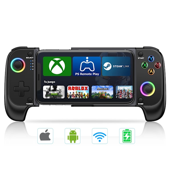 MC101 DinoFire Mobiltelefon Gamepad med Joystick og Bluetooth Controller Kompatibel med iPhone og Android Spilcontroller med Triggerknap