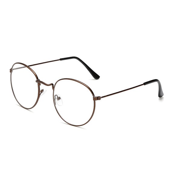 Pienet pyöreät metalliset lukulasit naisille ja miehille Klassinen vintage-retro sävyt Sinisen valon estävät tietokoneen lukulasit ruskea +400 astetta +400 degrees