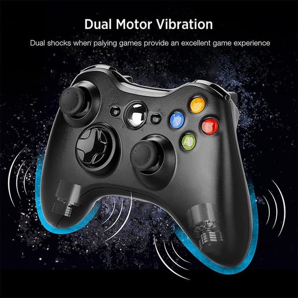 Blå 2.4G trådløs spillkontroller, kompatibel med Xbox 360-konsoll og PC, USB-mottaker gamepad