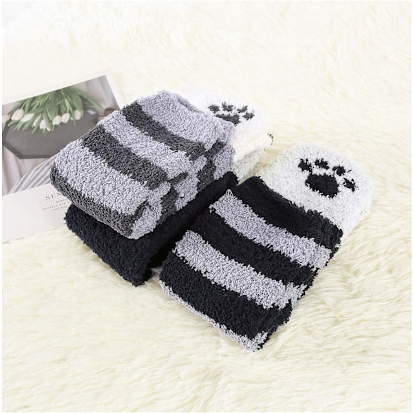 Mysiga Varma Toffelstrumpor Kvinnor Super Mjuka Mikrofiber Bekväma Sovstrumpor 6 eller 5 Par A3