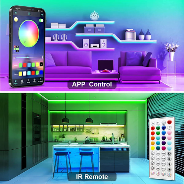 20m LED lysstribe sæt Bluetooth smart lysstribe rgb vandtæt lavspændingslys