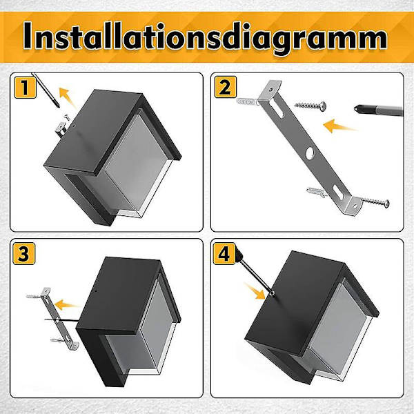 Indendørs/udendørs væglampe, moderne LED-væglampe til soveværelse, Ip65 vandtæt firkant 160*160*100 MM 12W varm hvid