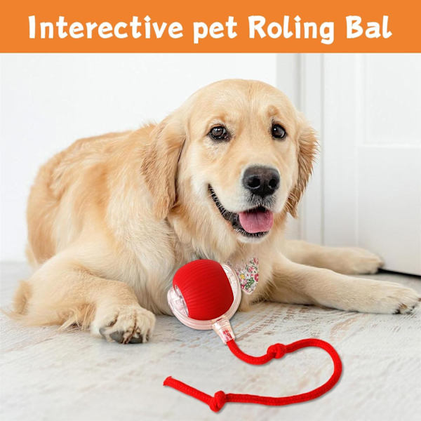 2 stk Interaktive Hundefiler Interaktiv Rullende Hundefile Chewie Viral Rullende Hundefile Katteleker Rullende Ball Elektrisk Hundefile Leke 360° Smart Automatisk Red