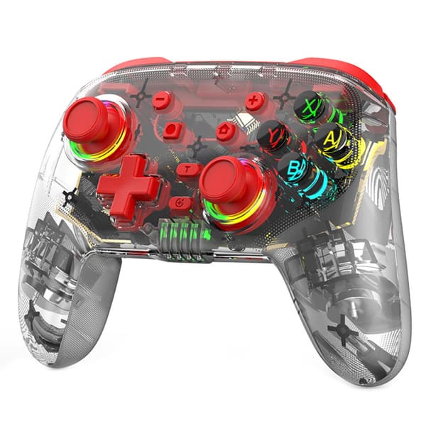 Blå trådløs Bluetooth-spillkontroller kompatibel med Nintendo Switch, vekkefunksjon