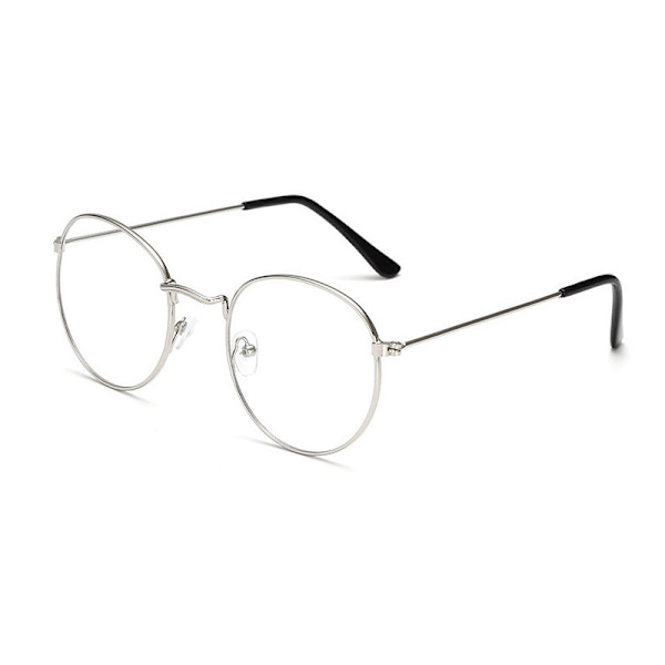 Små Runda Metalliska Läsglasögon för Kvinnor Män Klassiska Vintage Retro Solglasögon Blå Ljusblockerande Datorläsare silver+400 grader +400 degrees