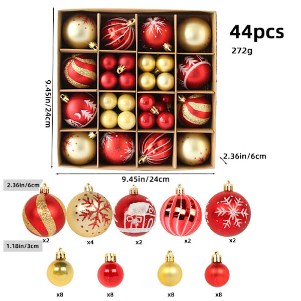 10cm Plastjulekuler Julertrpynt Vinterønsker D