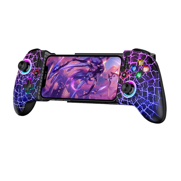 Svart BEBONCOOL Bluetooth Gamepad Kompatibel med Android og iOS Teleskopisk spillkontroller med joystick og Hall Effect-sensor