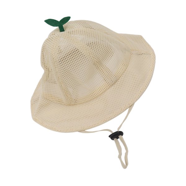 Barnens hinkhatt justerbar rep söt mesh andningsbar sommar solhatt beige beige