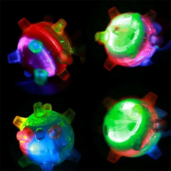 Interaktiv Hundleksak Automatiska Hoppande Dansande Bollar med RGB-Ljus och Musik för Små Hundar Batteridriven Red