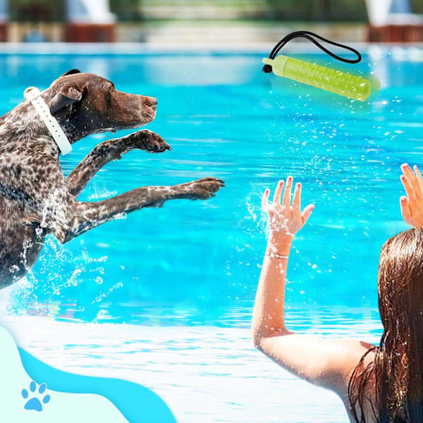 2 st Flytande Hundpoolleksaker - Interaktiva Hämta-leksaker för Hundar i Vatten för att Gömma Mat, Lätta TPR-stötleksaker med Rep för Sommar utomhus Hundträning